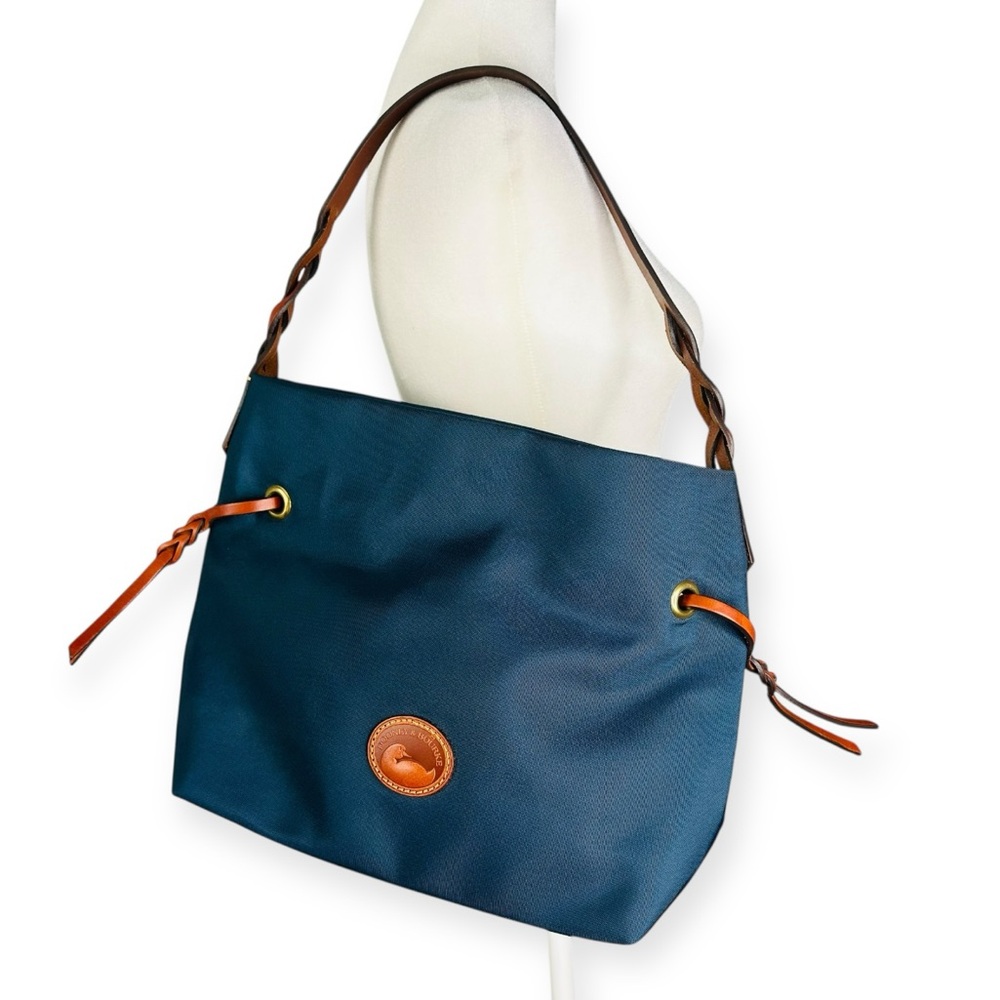 Dooney & Bourke Nylon Shopper Tote Navy Blue with Vachetta Trim NWOT - Picture 10 of 10